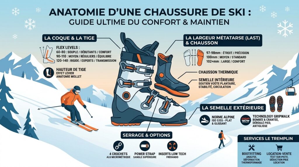 anatomie chaussure ski